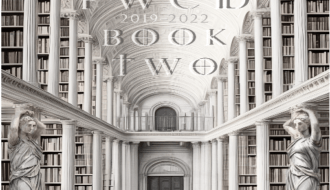 Illustration of a grand ancient Alexandrian or Greek library. Livre Doux Publishing - feminist / pro-choice essays - Essays on feminine empowerment - Feminist literature 2022 -